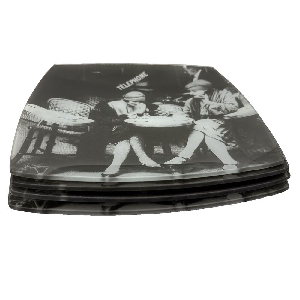 ROGER VIOLLET "CAFE ET CIGARETTE PARIS 1925" BLACK AND WHITE PLATES (4) 10 X 10 - Picture 7 of 7